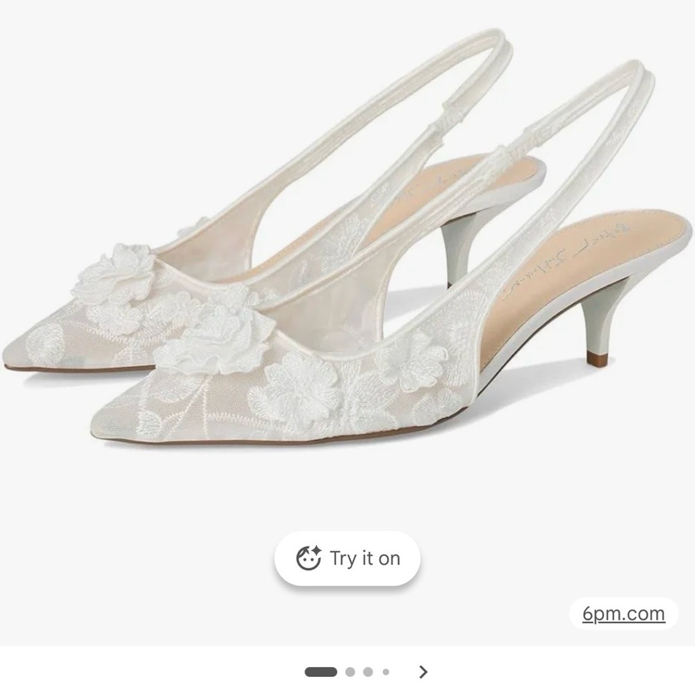 Betsey Johnson Floral Lace White Heels